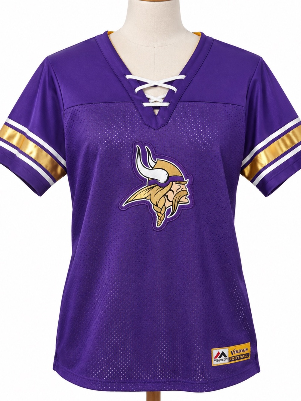 Majestic Purple & Gold Minnesota Vikings Lace-Up Jersey Top